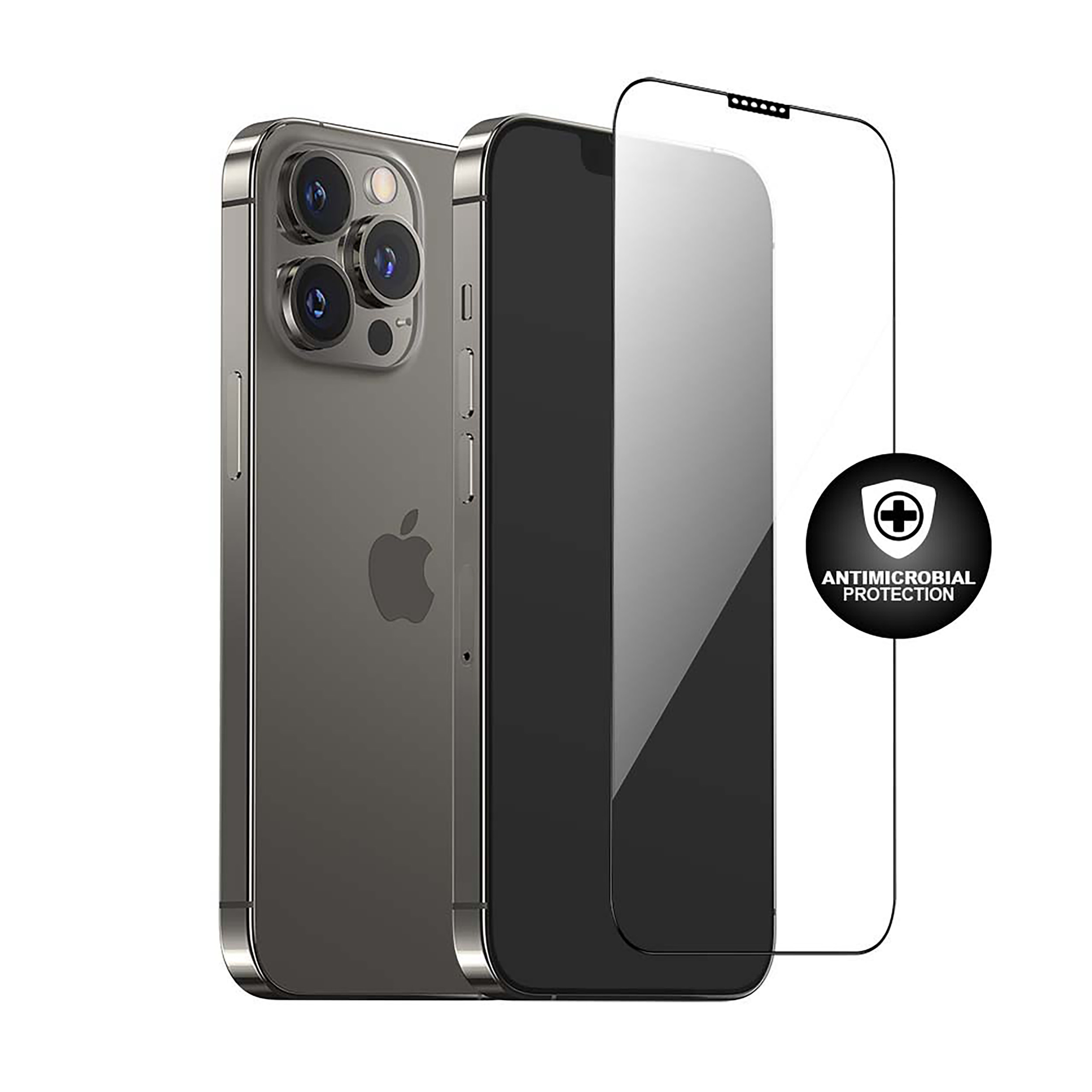 Film protection Protection MOSHI Apple iPhone 13 Pro Max iVisor AG Matte  Écran Cadre noir Verre noir - ✓